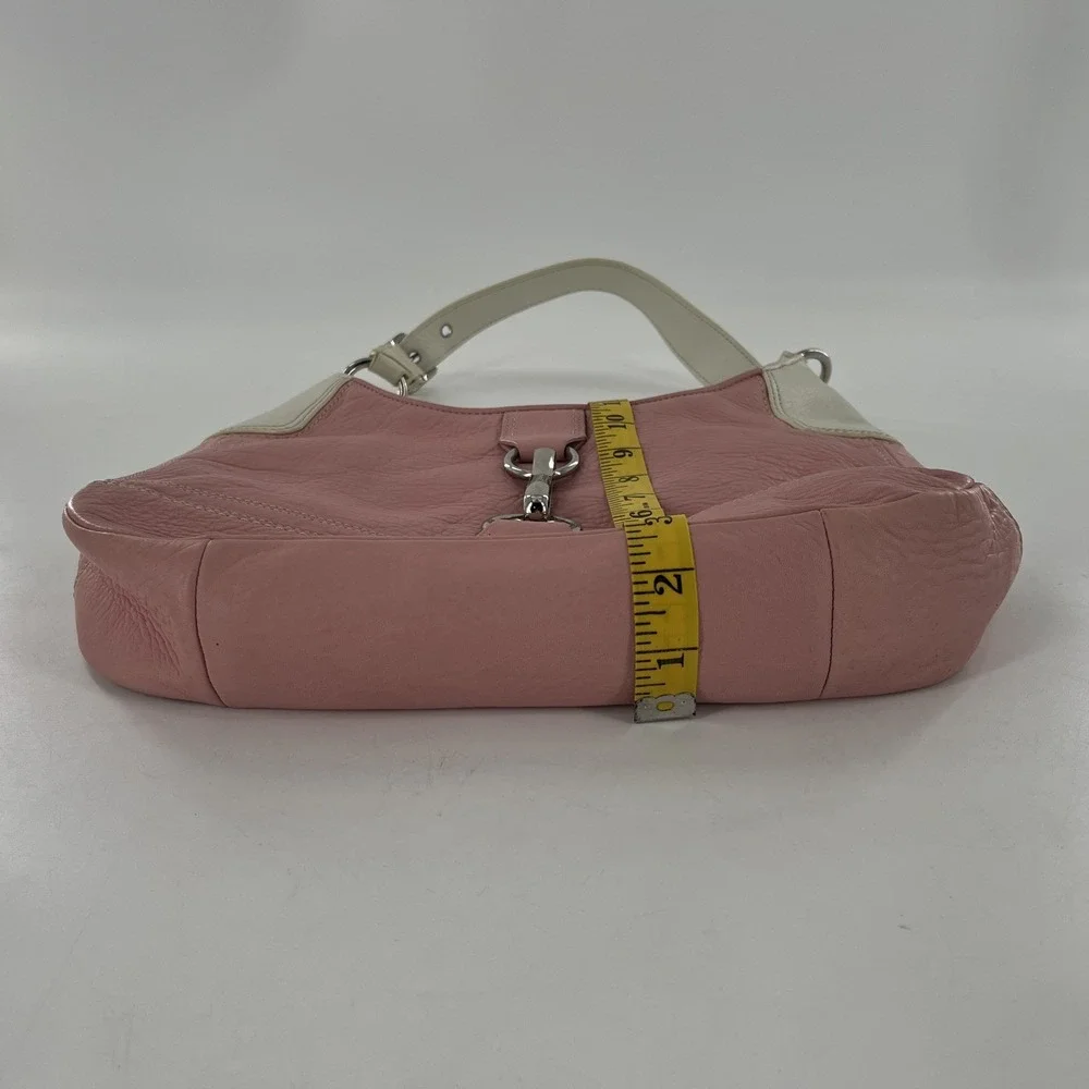 Retired Coach Hobo Bag Pebble Leather Petal Barbie Gum Pink White Colorblock